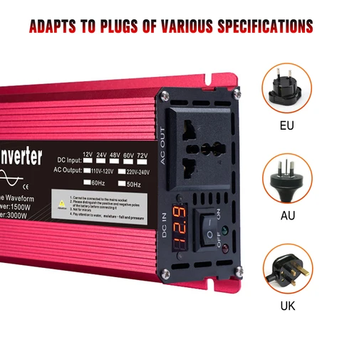 Battery Inverter 3000W Sine Pure Wave 24v to AC 220v