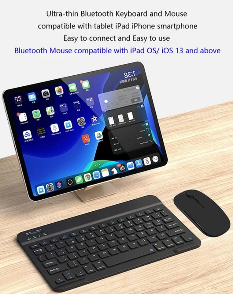 Keyboard & Mouse Blueblue & Wireless អាចប្រើបានជាមួយកុំព្យួទ័រ និងទូរស័ព្ទដៃ