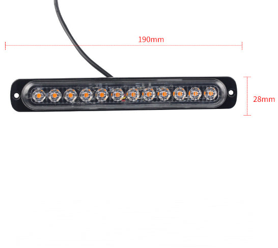 Strobe light 12 LED Bar long slim side light 12V-24V 36W