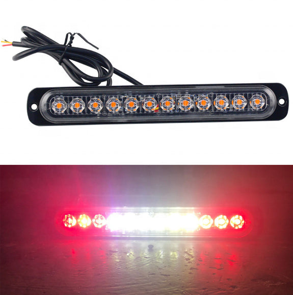 Strobe light 12 LED Bar long slim side light 12V-24V 36W