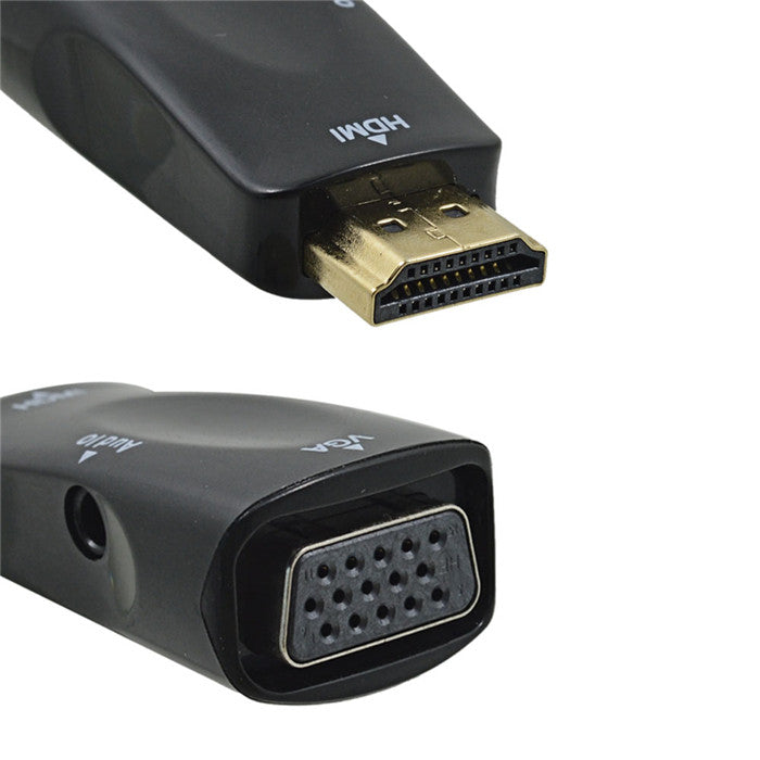 Male to Female HDMI to VGA With Audio Adapter Converter Audio & Video Cables