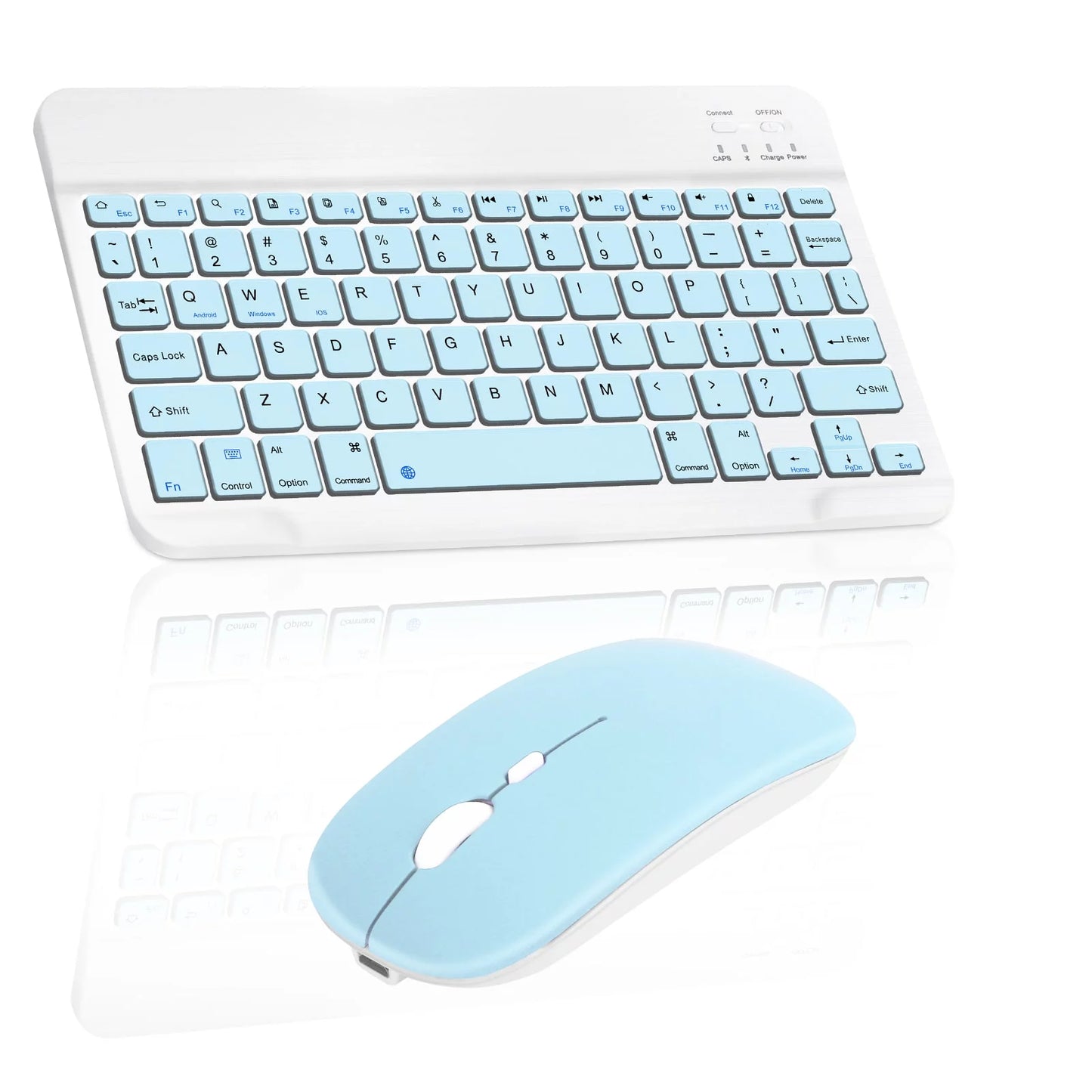 Keyboard & Mouse Blueblue & Wireless អាចប្រើបានជាមួយកុំព្យួទ័រ និងទូរស័ព្ទដៃ