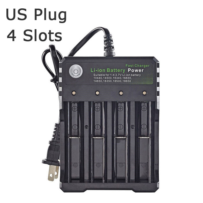 18650 Battery Charger Black 4 Slots AC 110V 220V