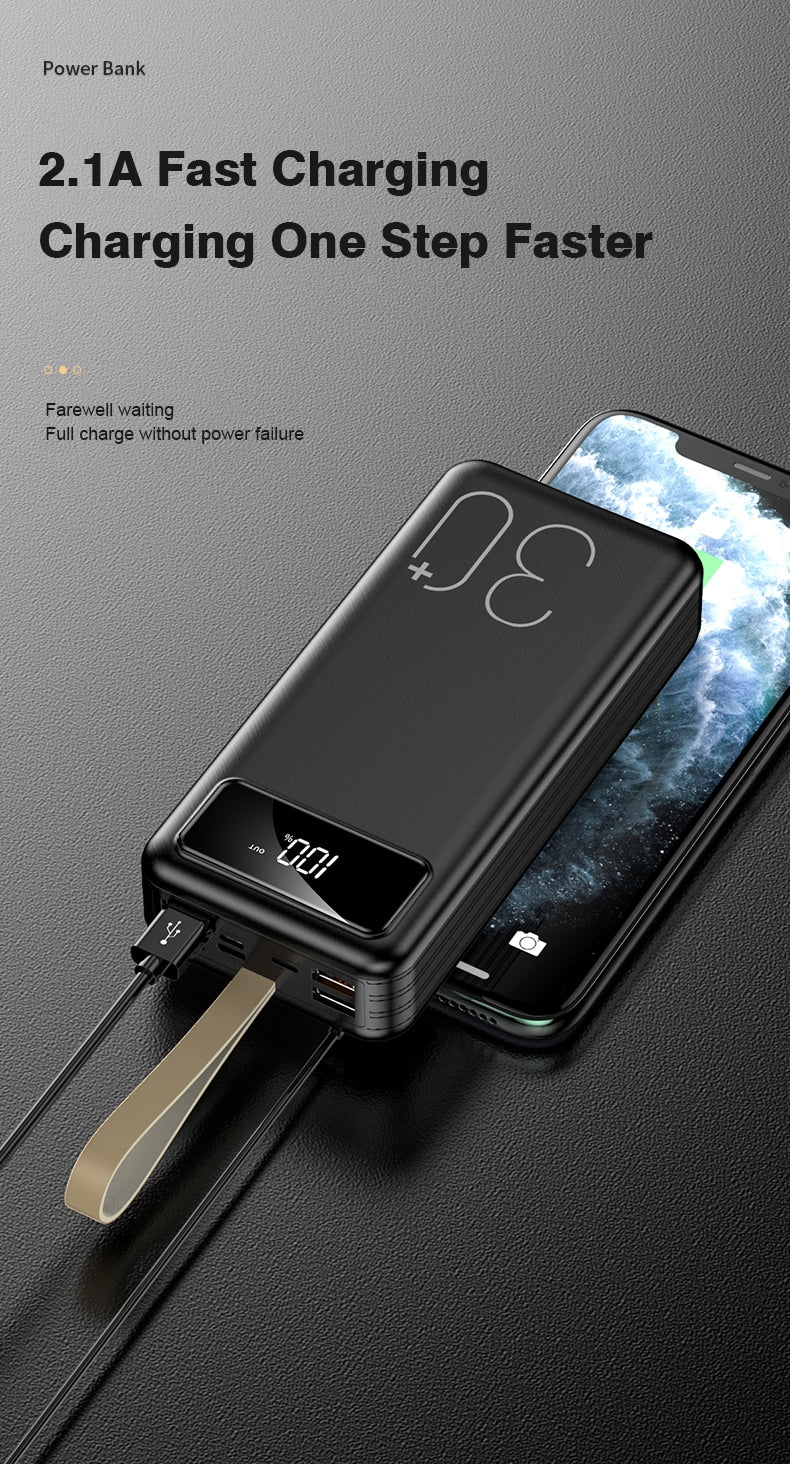 PowerBank 30000mAh 4cable