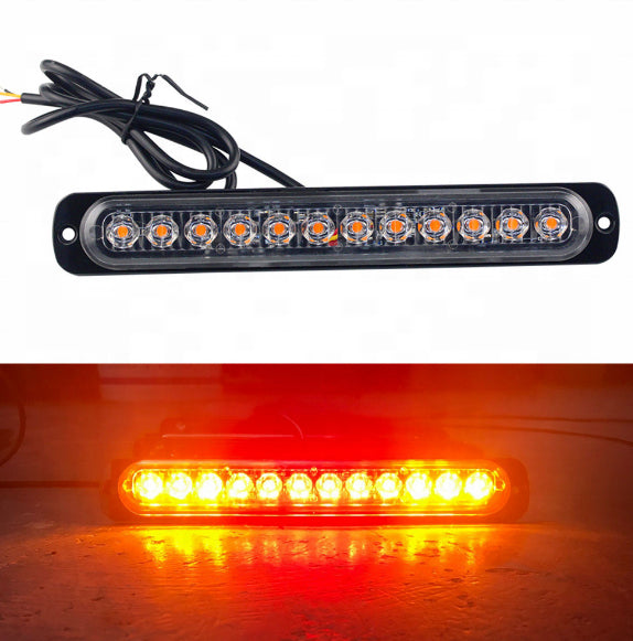 Strobe light 12 LED Bar long slim side light 12V-24V 36W