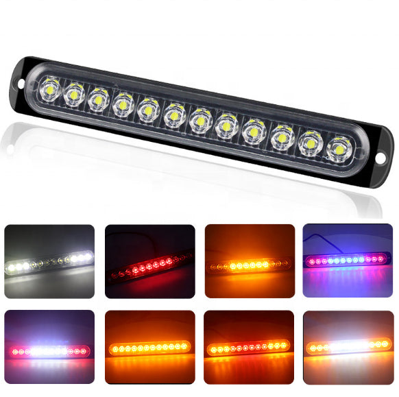 Strobe light 12 LED Bar long slim side light 12V-24V 36W