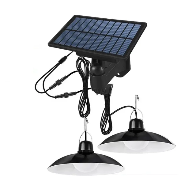 Outdoor Lamp with Solar panel 2 lamp ខ្សែ10m