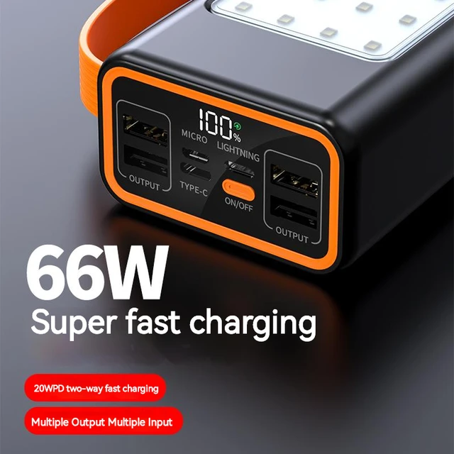 Powerbank សាកលឿន 66W - Powerbank 66W Fast Charging LED Display