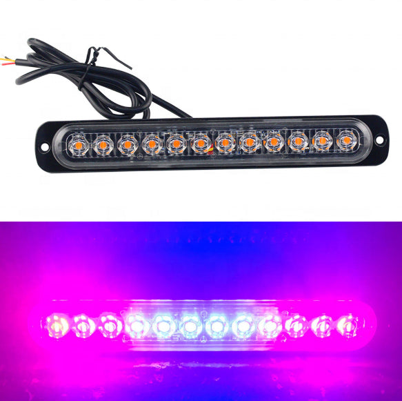 Strobe light 12 LED Bar long slim side light 12V-24V 36W