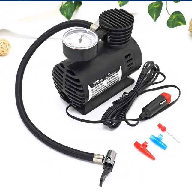 ម៉ាស៊ីនសប់កង់ 12V Portable Air Compressor Electric Pump ABS