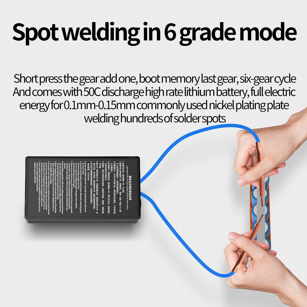 ម៉ាស៊ីនផ្សាថ្ម Battery welding មានថ្មសាកខាងក្នុង