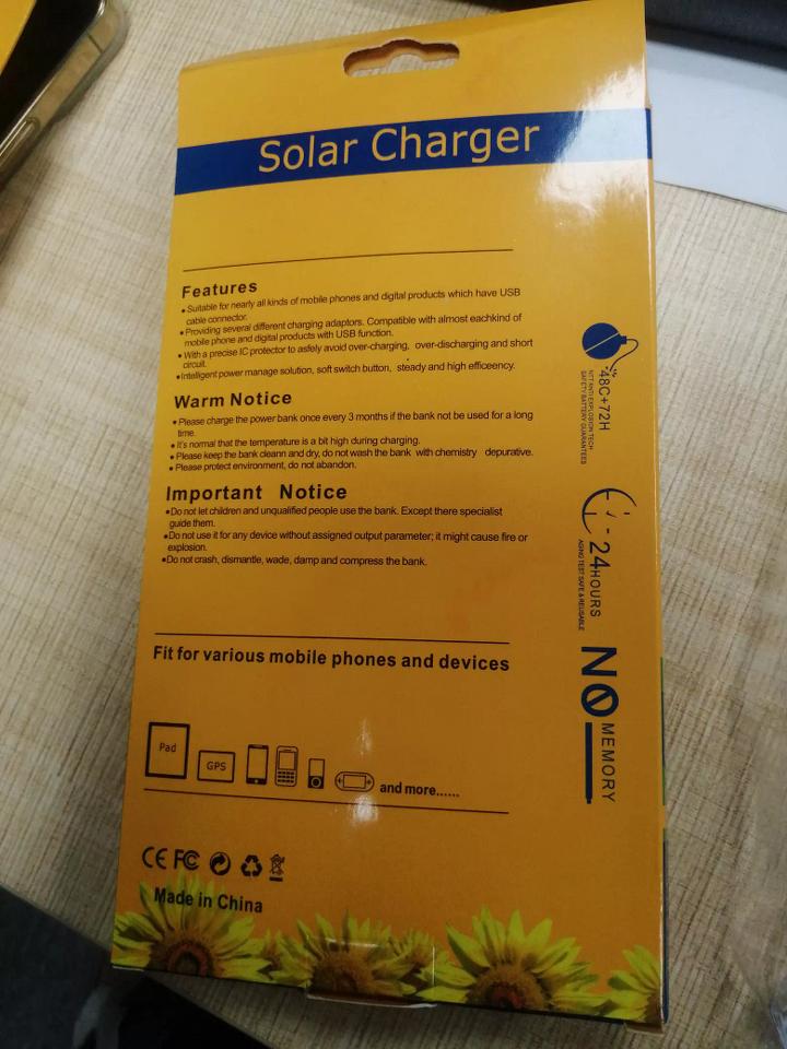 Solar Powerbank 20000mAh