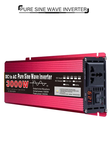 Battery Inverter 3000W Sine Pure Wave 12v to AC 220v